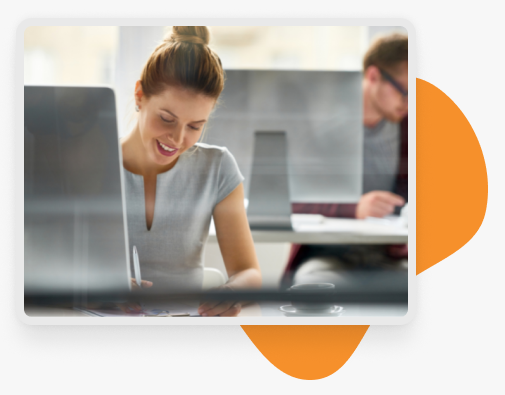 Employee working in a well-ventilated office